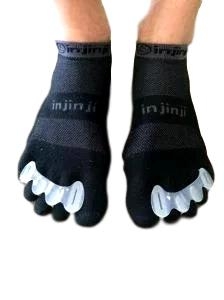 toe seperator for all toes worn by someone top view
