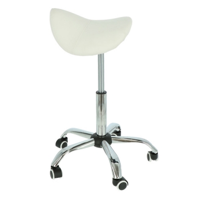 ergonomic saddle stool white side view