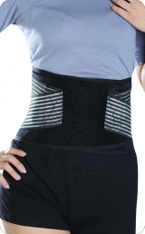 Super Ortho Medidu rugbrace met baleinen (Zwart) met zilveren naden