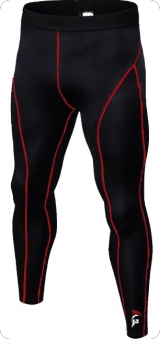 gladiator sports compression tights long black and red