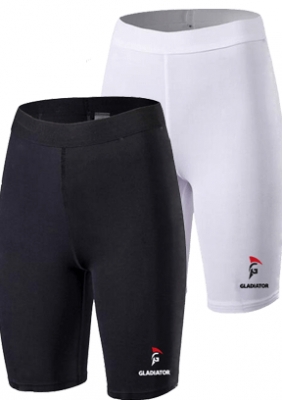 gladiator sports womens compression shorts black and white together