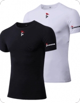 gladiator sports compression shirt for men black and white together