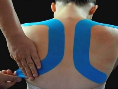 gladiator sports hay fever tape applied to a man