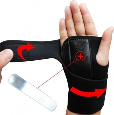 put on the medidu carpal tunnel syndrome wrist support