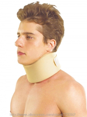neck brace from super ortho close sideview with man