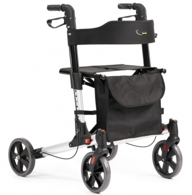 MultiMotion Rollator Lichtgewicht Dubbel Opvouwbaar Zilver