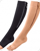 Steunkousen met rits skin en zwart