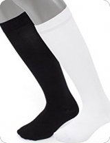 black and white support stockings