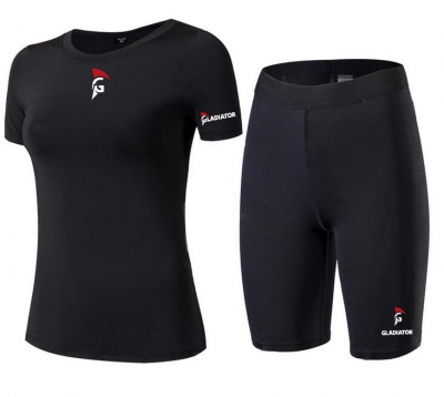Gladiator Compressie broek en shirts zwart dames